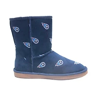 Bottes Cuce bleu marine Tennessee Titans avec logo intégral pour femmes