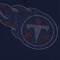 Sweat-shirt à encolure en V profonde Cuce Tennessee Titans pour femme, bleu marine