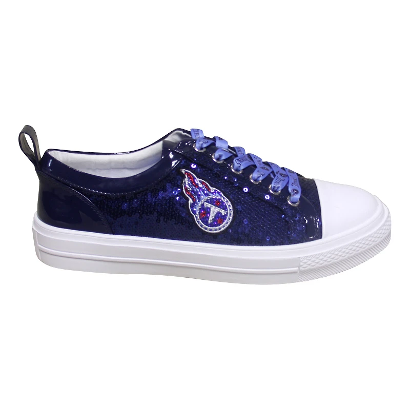 Baskets à paillettes Cuce pour femmes, bleu marine, Tennessee Titans Team