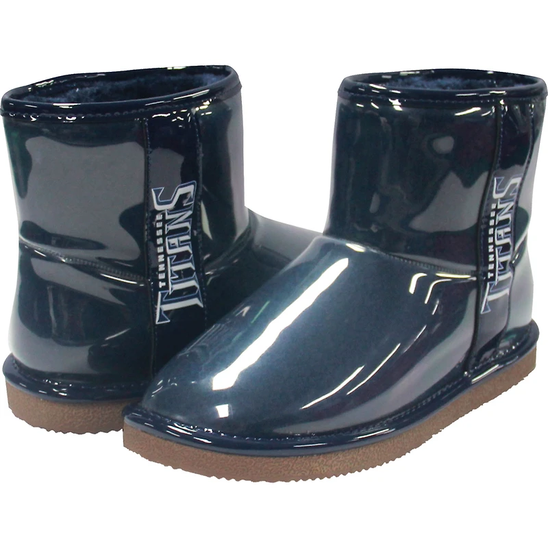 Cuce Navy Tennessee Titans Bottes en fausse peau de mouton résistantes à l'eau pour femmes