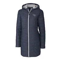 Women's Cutter & Buck Heather Navy Tennessee Titans Rainier Primaloft Eco Hooded Long Lightweight Coat