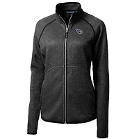 Women's Cutter & Buck Heathered Charcoal Tennessee Titans Mainsail Sweater-Knit Full-Zip Jacket