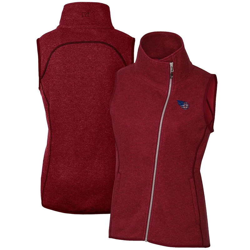 Women's Cutter & Buck Heathered Red Tennessee Titans Mainsail Full-Zip Vest
