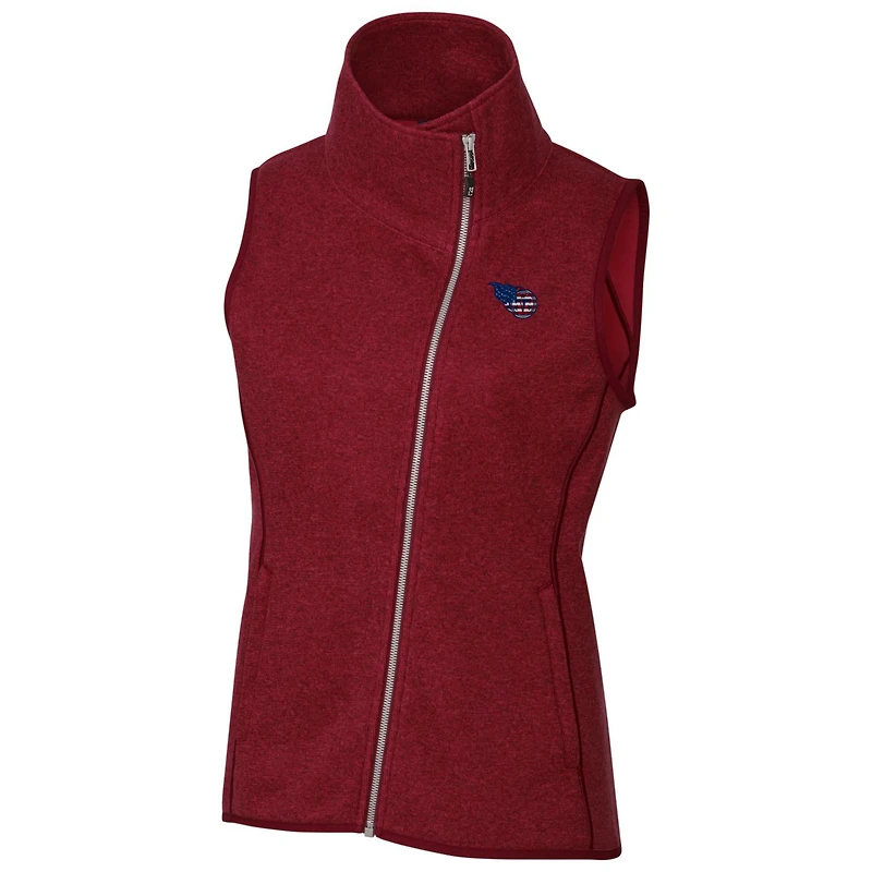 Women's Cutter & Buck Heathered Red Tennessee Titans Mainsail Full-Zip Vest