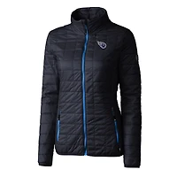 Women's Cutter & Buck Navy Tennessee Titans Rainier PrimaLoft Eco Insulated Full-Zip Puffer Jacket