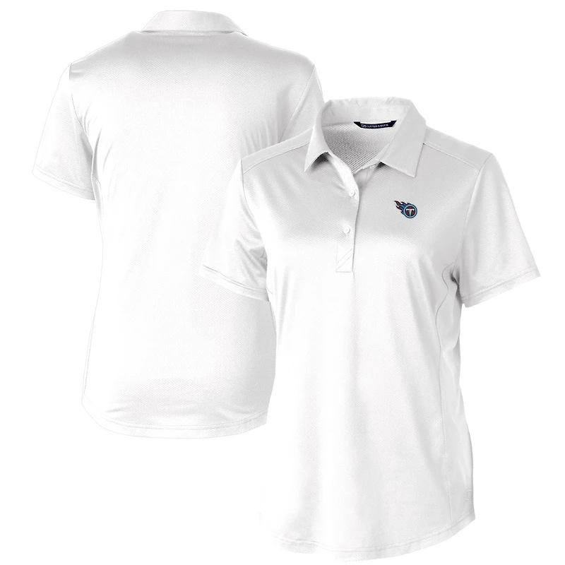 Women's Cutter & Buck White Tennessee Titans Prospect Textured Stretch Polo