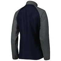 Coupe-vent à glissière pleine longueur Hurricane Raglan des Titans du Tennessee Dunbrooke pour femme, bleu marine/gris