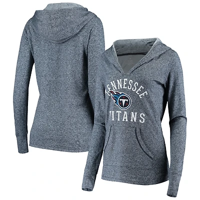 Sweat à capuche double face flammé bleu marine chiné pour femme des Tennessee Titans Fanatics