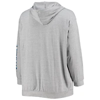 Sweat à capuche lacets grande taille Fanatics pour femmes, gris chiné, Tennessee Titans
