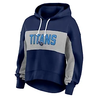 Women's Fanatics Navy/Heather Gray Tennessee Titans Filled Stat Sheet Pullover Hoodie
