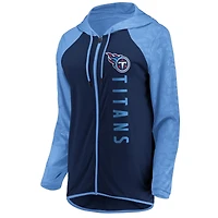 Sweat à capuche entièrement zippé Fanatics pour femmes, bleu marine/bleu clair, Tennessee Titans Forever Fan