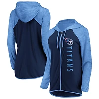 Sweat à capuche entièrement zippé Fanatics pour femmes, bleu marine/bleu clair, Tennessee Titans Forever Fan