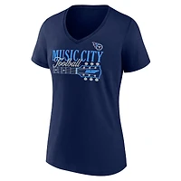 T-shirt à col en V Fanatics Navy Tennessee Titans Hometown Defensive Stand pour femmes