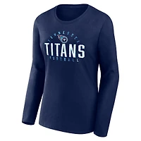 Women's Fanatics Navy Tennessee Titans Plus Foiled Play Long Sleeve T-Shirt