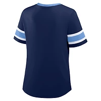 T-shirt à lacets Fanatics pour femme, bleu marine, Tennessee Titans Redzone Draw Play Athena