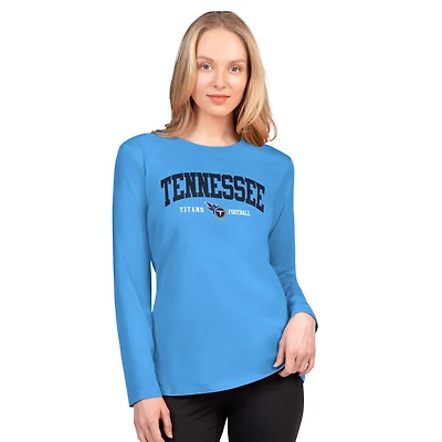Women's G-III 4Her by Carl Banks  Light Blue Tennessee Titans Best Play Long Sleeve T-Shirt