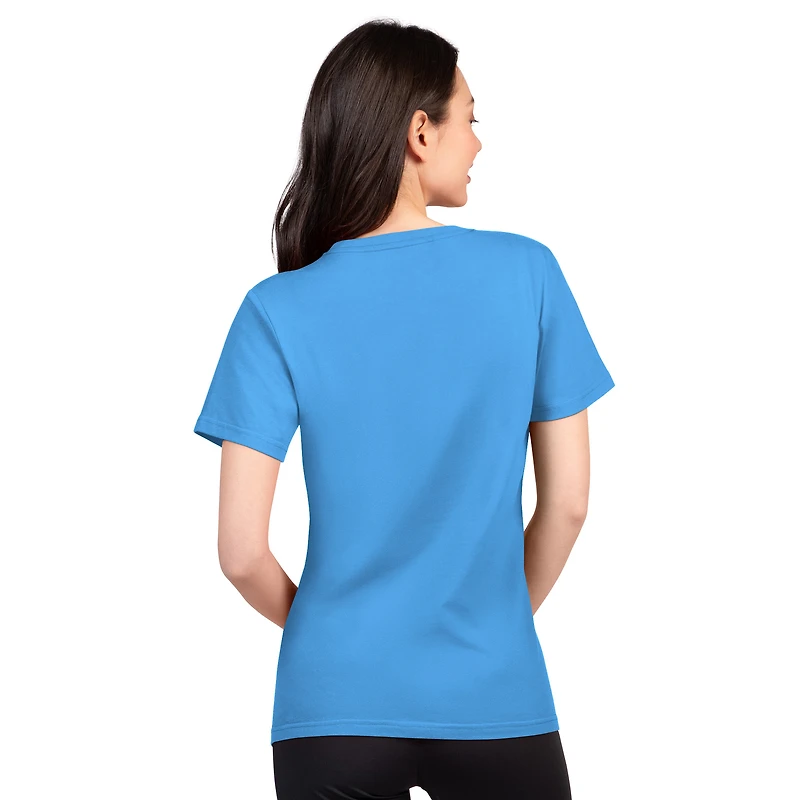 Women's G-III 4Her by Carl Banks  Light Blue Tennessee Titans Super-Slim Lightweight Winning Crew T-Shirt