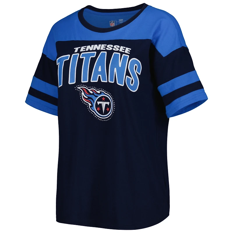 Women's G-III 4Her by Carl Banks Navy/Light Blue Tennessee Titans Play the Ball T-Shirt