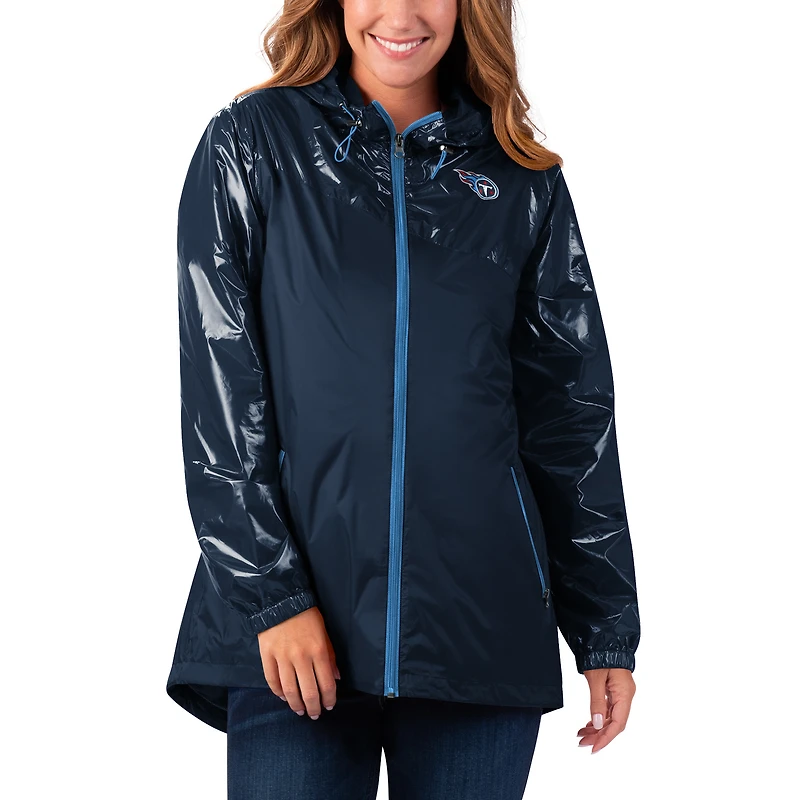 Veste à capuche et fermeture éclair intégrale G-III 4Her by Carl Banks pour femme, bleu marine, Tennessee Titans