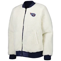Veste réversible pour femme G-III 4Her by Carl Banks Oatmeal/Navy Tennessee Titans Switchback Full-Zip