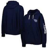 MSX by Michael Strahan Navy Tennessee Titans Emerson Sweat à capuche léger entièrement zippé pour femme