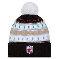 Women's New Era Black Tennessee Titans 2025 NFL Crucial Catch Cuffed Knit Hat with Pom