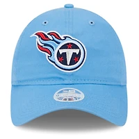 Casquette réglable New Era Tennessee Titans Main Core Classic 2.0 9TWENTY bleu clair pour femme
