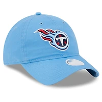 Casquette réglable New Era Tennessee Titans Main Core Classic 2.0 9TWENTY bleu clair pour femme