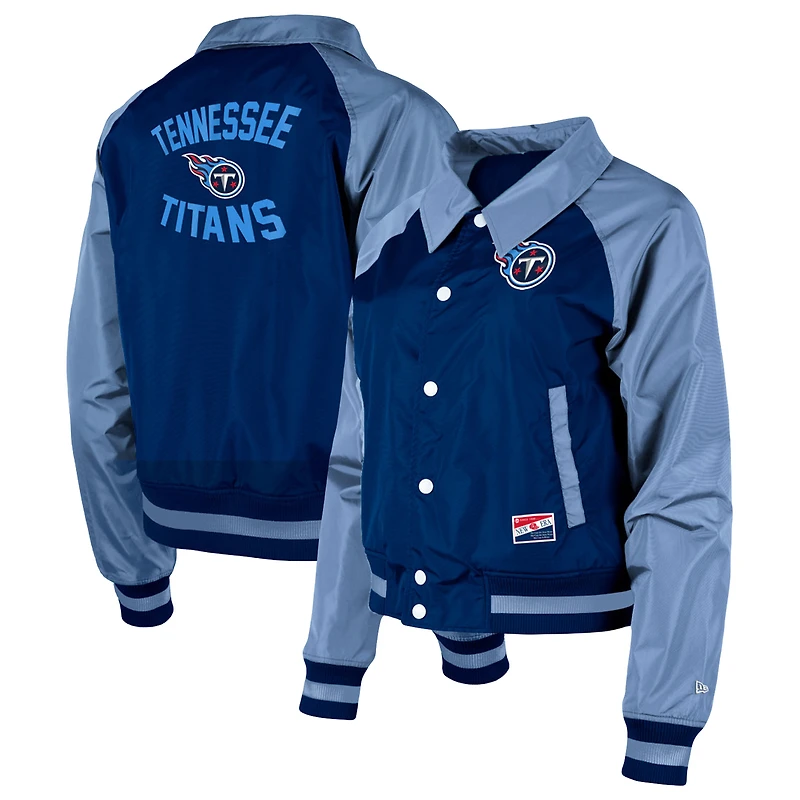 Veste raglan New Era pour femme, bleu marine, Tennessee Titans Coaches
