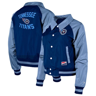 Veste raglan New Era pour femme, bleu marine, Tennessee Titans Coaches