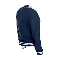 Women's New Era  Navy Tennessee Titans Throwback Fleece Full-Snap Jacket