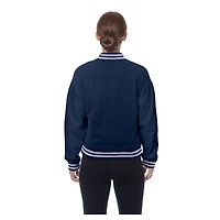 Women's New Era  Navy Tennessee Titans Throwback Fleece Full-Snap Jacket