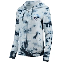 Chandail à capuchon en molleton Tie-Dye Fleece Tennessee Titans bleu marine New Era pour femme