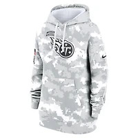 Sweat à capuche surdimensionné en polaire Nike Arctic Camo Tennessee Titans 2024 Salute To Service Club pour femme