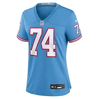 Women's Nike Bruce Matthews Light Blue Tennessee Titans Oilers Throwback Retired Player Game Jersey