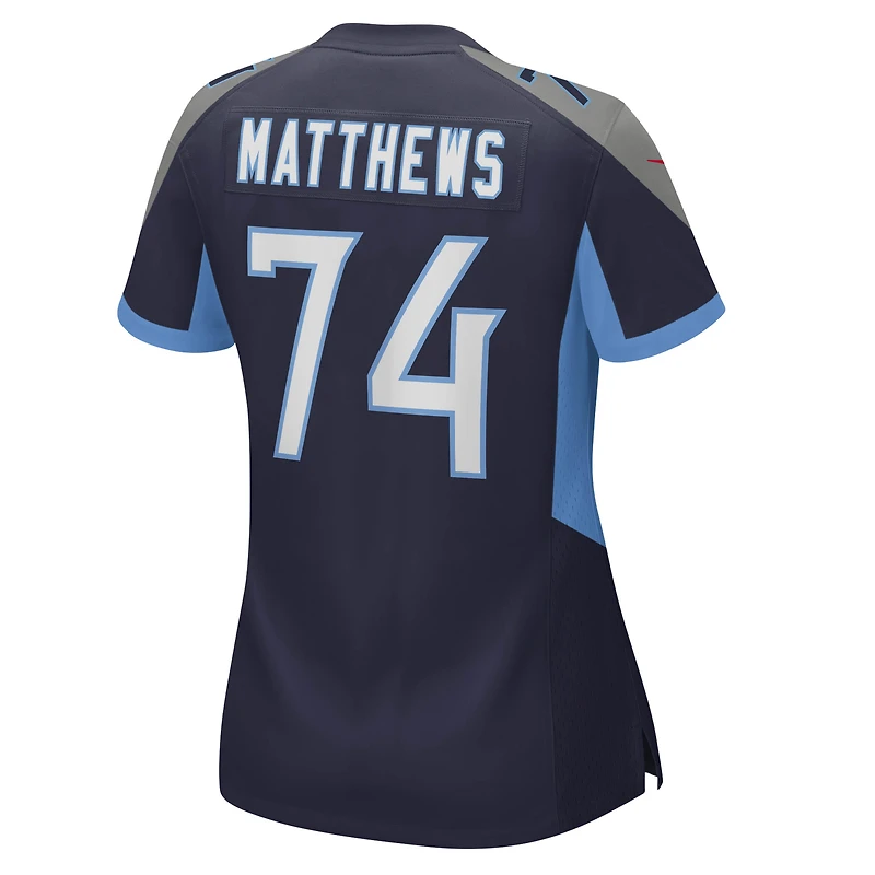 Women's Nike Bruce Matthews Navy Tennessee Titans Retired Player Jersey