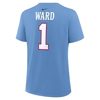 Women's Nike Cameron Ward Light Blue Tennessee Titans  Name & Number T-Shirt