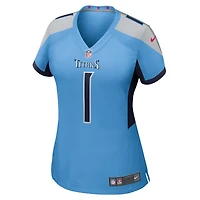Maillot Nike Cameron Ward bleu marine pour femme, Tennessee Titans, choix de premier tour la draft NFL 2025, match alternatif