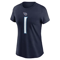 Women's Nike Cameron Ward Navy Tennessee Titans Name & Number T-Shirt