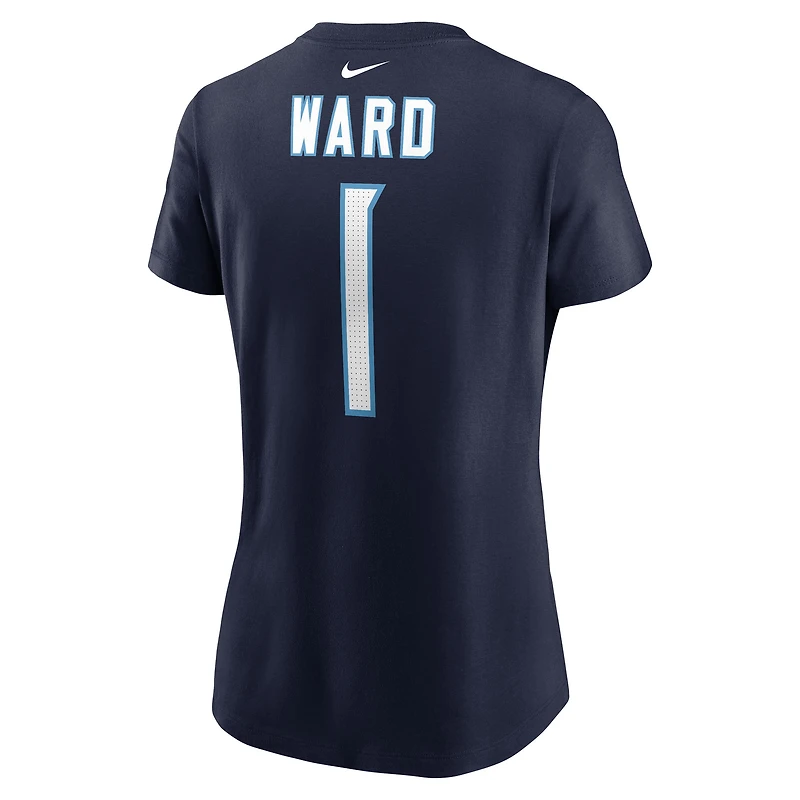 Women's Nike Cameron Ward Navy Tennessee Titans Name & Number T-Shirt