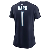 Women's Nike Cameron Ward Navy Tennessee Titans Name & Number T-Shirt