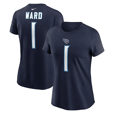 Women's Nike Cameron Ward Navy Tennessee Titans Name & Number T-Shirt