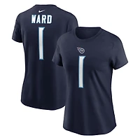 Women's Nike Cameron Ward Navy Tennessee Titans Name & Number T-Shirt