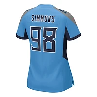 Women's Nike Jeffery Simmons  Light Blue Tennessee Titans Team Game Jersey