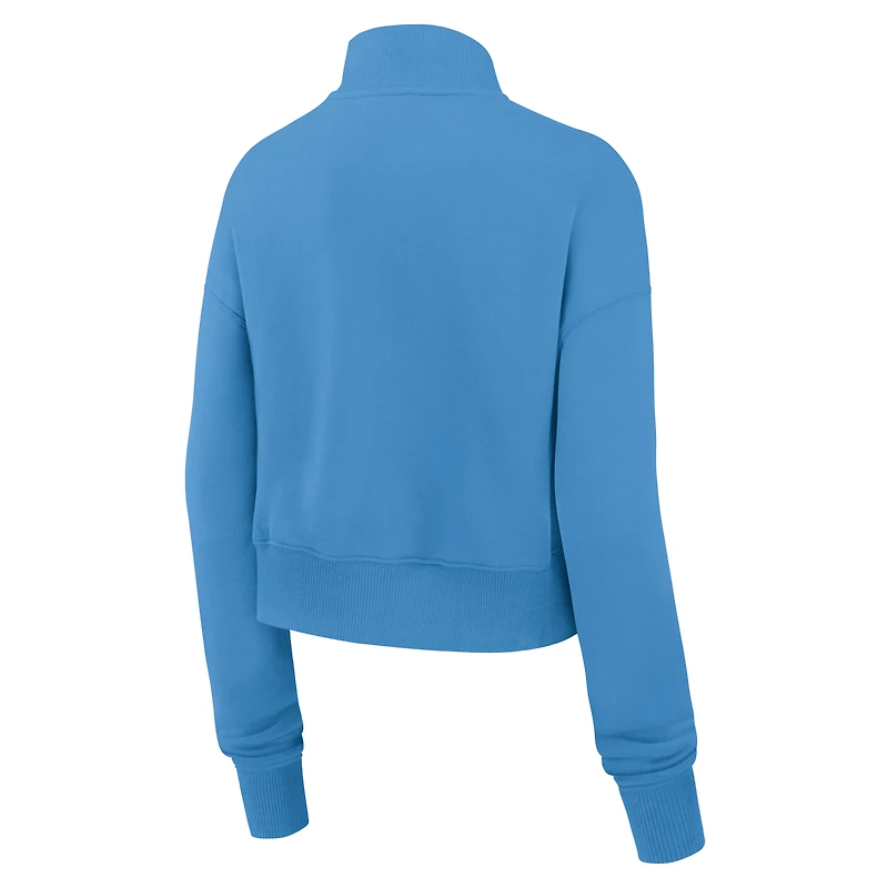 Sweat-shirt Nike bleu clair à demi-zip Tennessee Titans Rewind Phoenix pour femme