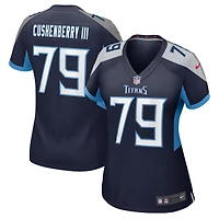 Maillot de match Nike Lloyd Cushenberry III bleu marine pour femme des Tennessee Titans