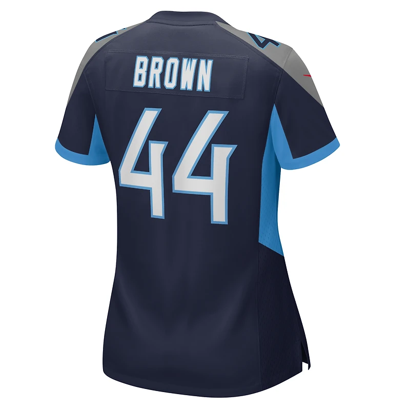 Maillot Nike Mike Brown bleu marine pour femme des Titans du Tennessee