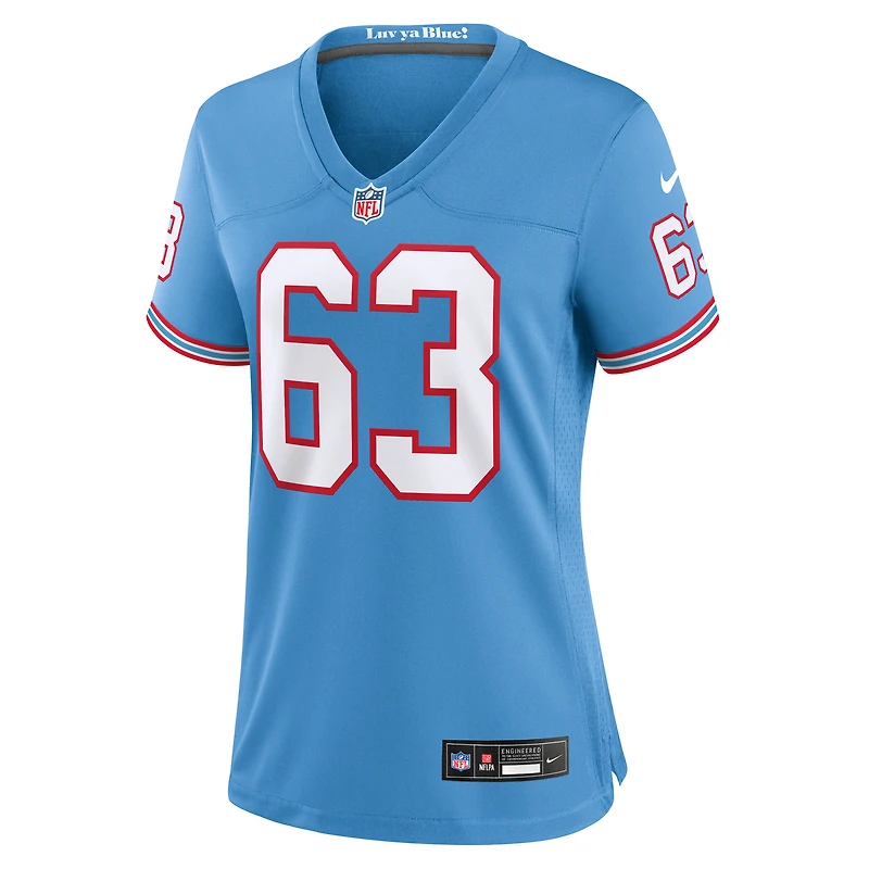 Women's Nike Mike Munchak Light Blue Tennessee Titans Oilers Throwback Retired Player Game Jersey