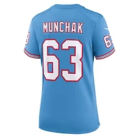 Women's Nike Mike Munchak Light Blue Tennessee Titans Oilers Throwback Retired Player Game Jersey