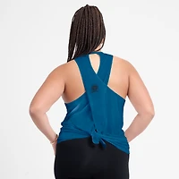 Women's Nike Navy Tennessee Titans Glory Open-Back Crisscross Dri-FIT Tank Top